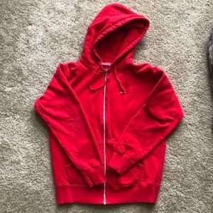 Supreme Red Zip Up Hoodie Size Medium